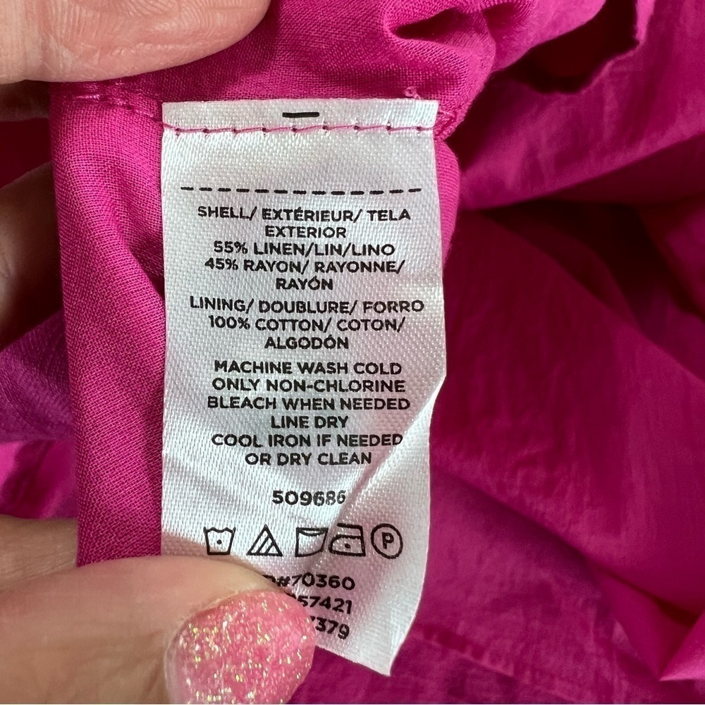 Ann Taylor Magenta Button-Front Midi Dress - Picture 8 of 8